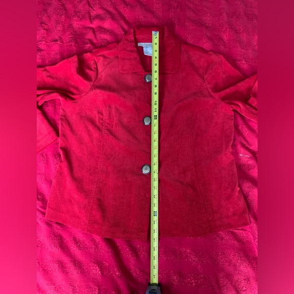 Requirements Red Corduroy Blazer, in Women's Size XL - Picture 7 of 8